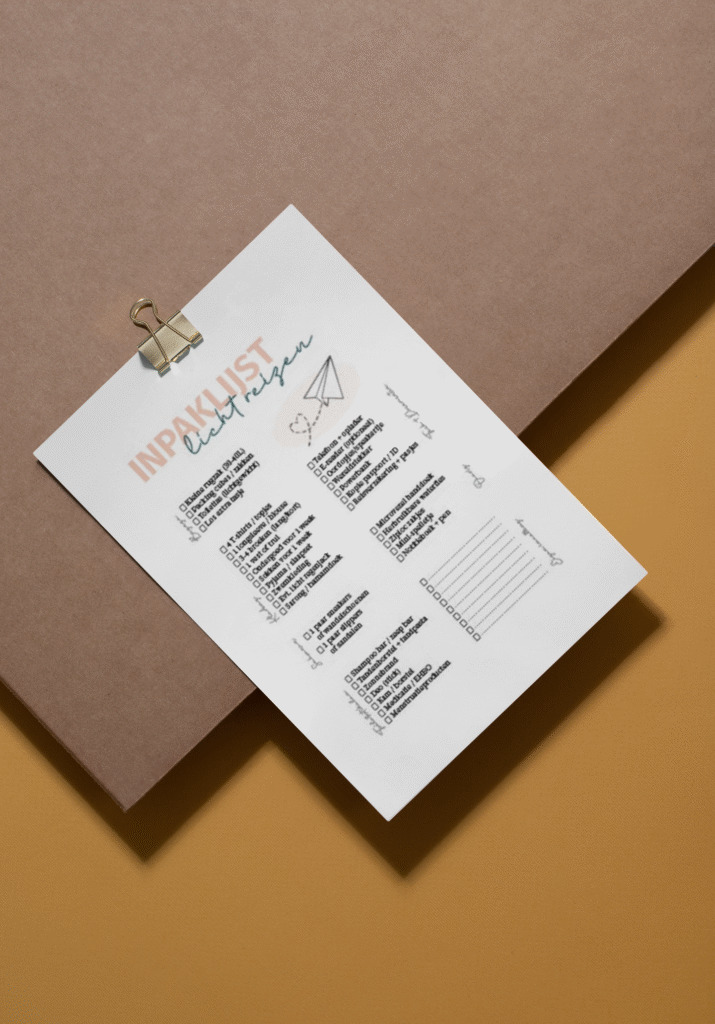 Licht reizen | Inpaklijst
